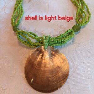 Beaded necklace with shell
